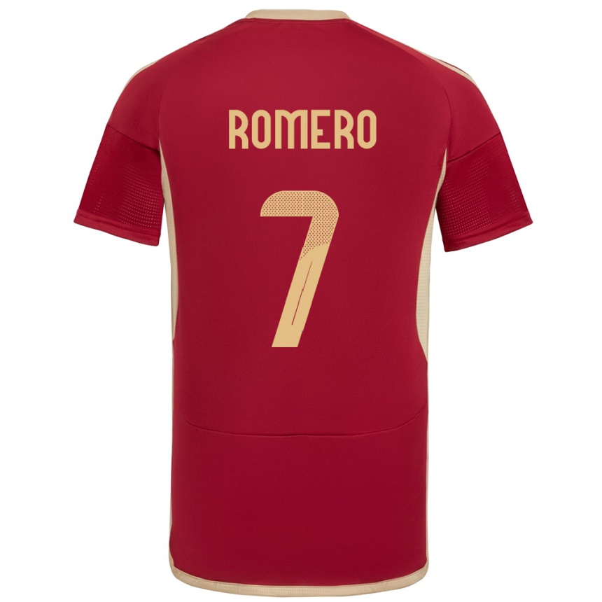 Kinder Fußball Venezuela Leenhan Romero #7 Burgund Heimtrikot Trikot 24-26 T-Shirt Luxemburg