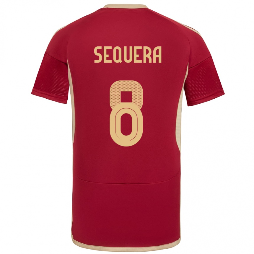 Kinder Fußball Venezuela Giovanny Sequera #8 Burgund Heimtrikot Trikot 24-26 T-Shirt Luxemburg