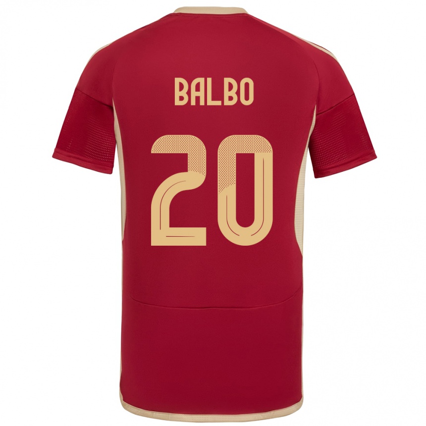 Kinder Fußball Venezuela Luis Balbo #20 Burgund Heimtrikot Trikot 24-26 T-Shirt Luxemburg