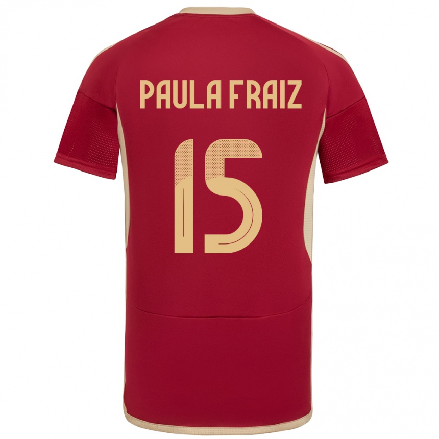 Kinder Fußball Venezuela Ana Paula Fraiz #15 Burgund Heimtrikot Trikot 24-26 T-Shirt Luxemburg