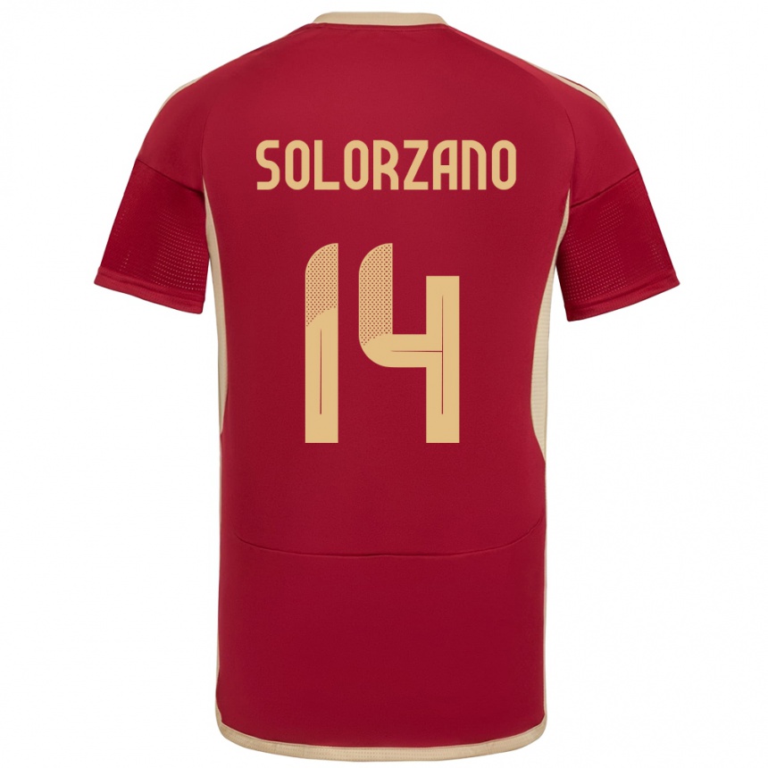 Kinder Fußball Venezuela Fabiola Solórzano #14 Burgund Heimtrikot Trikot 24-26 T-Shirt Luxemburg