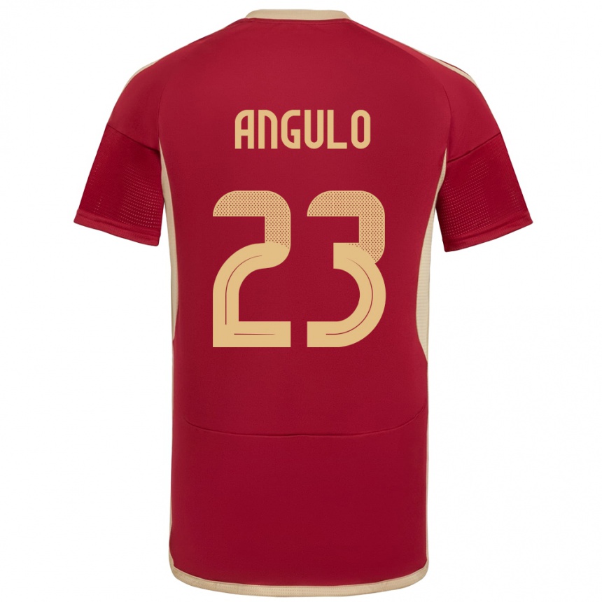 Kinder Fußball Venezuela Gabriela Angulo #23 Burgund Heimtrikot Trikot 24-26 T-Shirt Luxemburg