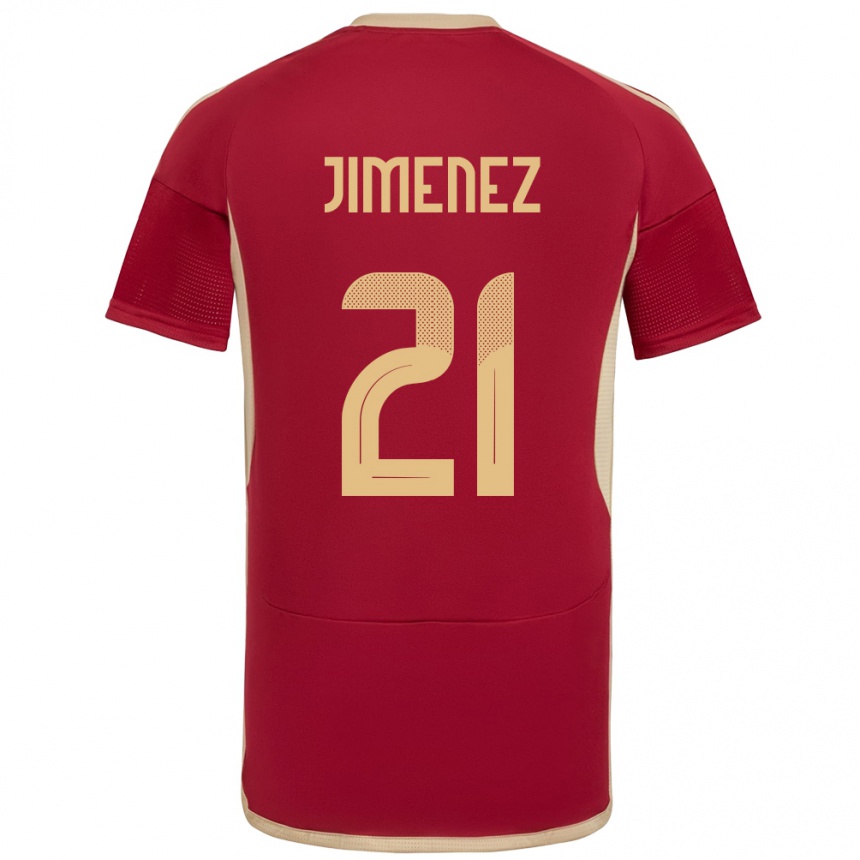 Kinder Fußball Venezuela Marianyela Jiménez #21 Burgund Heimtrikot Trikot 24-26 T-Shirt Luxemburg