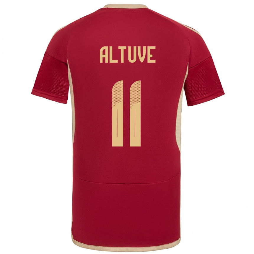 Kinder Fußball Venezuela Oriana Altuve #11 Burgund Heimtrikot Trikot 24-26 T-Shirt Luxemburg