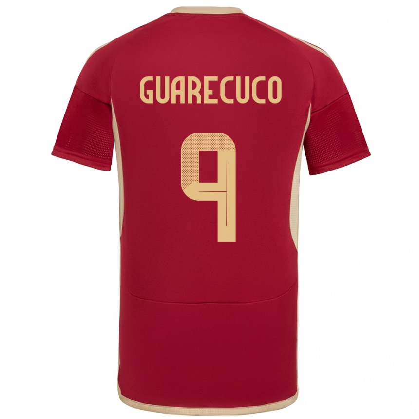 Kinder Fußball Venezuela Joemar Guarecuco #9 Burgund Heimtrikot Trikot 24-26 T-Shirt Luxemburg