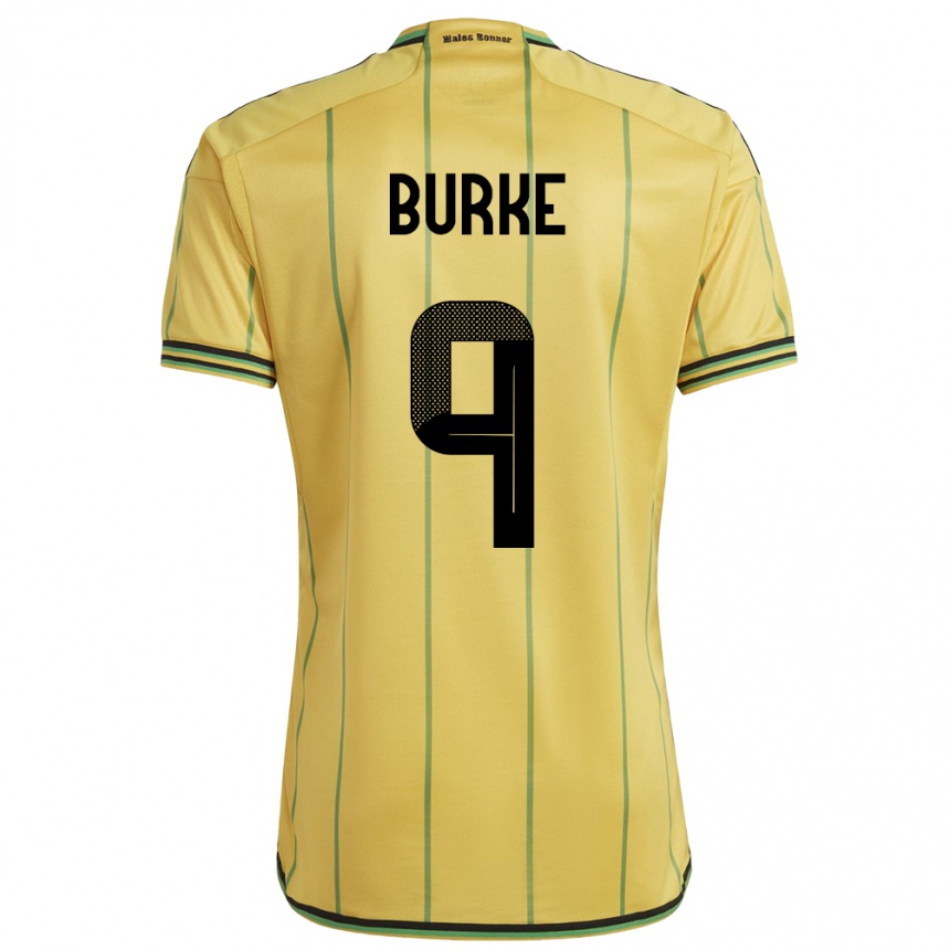 Kinder Fußball Jamaika Cory Burke #9 Gelb Heimtrikot Trikot 24-26 T-Shirt Luxemburg