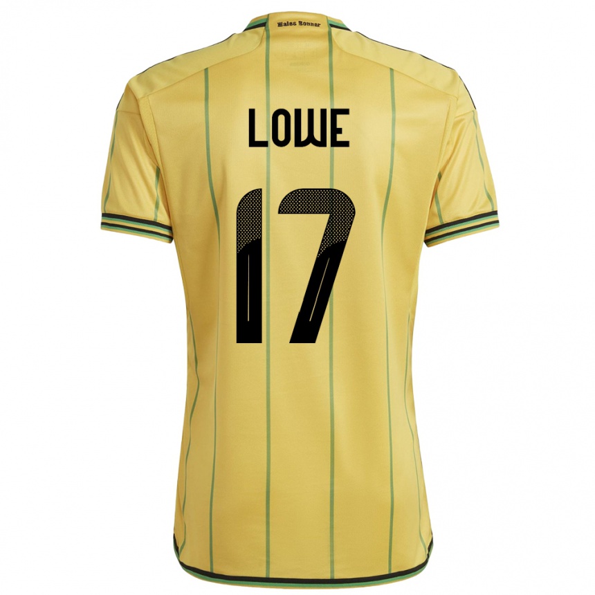 Kinder Fußball Jamaika Damion Lowe #17 Gelb Heimtrikot Trikot 24-26 T-Shirt Luxemburg