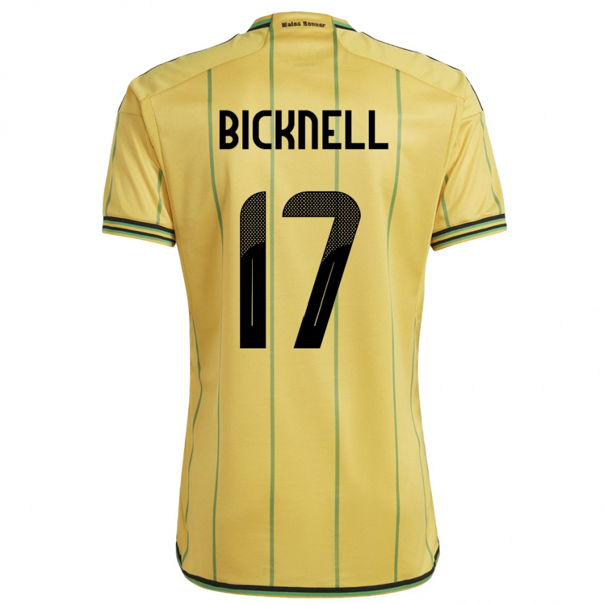 Kinder Fußball Jamaika Alexander Bicknell #17 Gelb Heimtrikot Trikot 24-26 T-Shirt Luxemburg