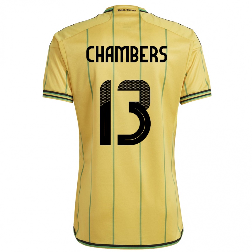 Kinder Fußball Jamaika Chris-Ann Chambers #13 Gelb Heimtrikot Trikot 24-26 T-Shirt Luxemburg