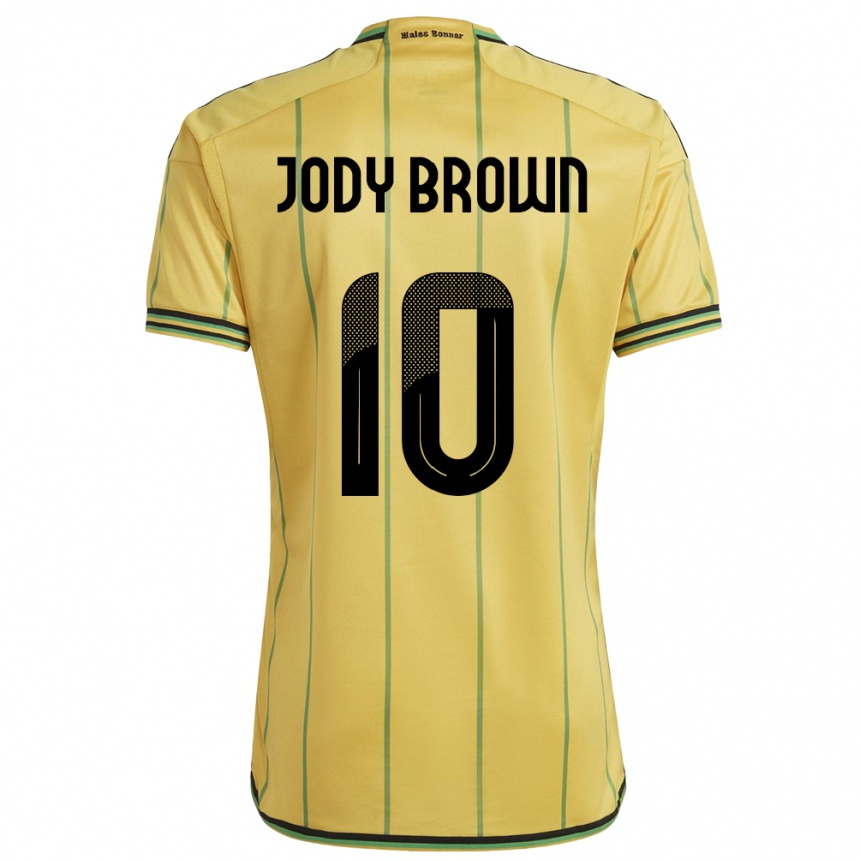 Kinder Fußball Jamaika Jody Brown #10 Gelb Heimtrikot Trikot 24-26 T-Shirt Luxemburg