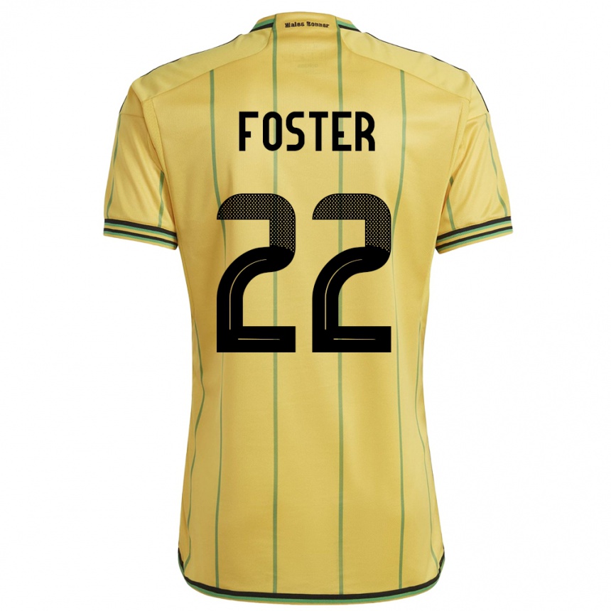 Kinder Fußball Jamaika Shanise Foster #22 Gelb Heimtrikot Trikot 24-26 T-Shirt Luxemburg