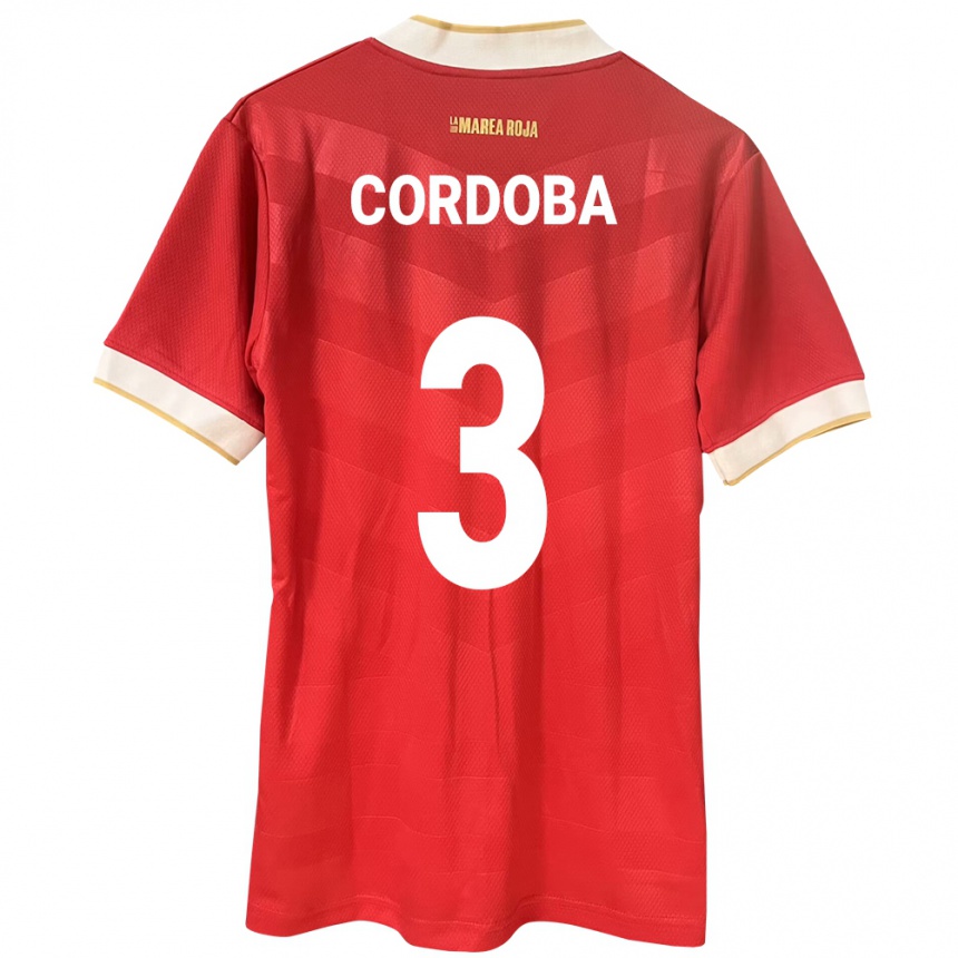 Kinder Fußball Panama José Córdoba #3 Rot Heimtrikot Trikot 24-26 T-Shirt Luxemburg