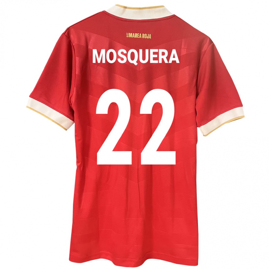 Kinder Fußball Panama Orlando Mosquera #22 Rot Heimtrikot Trikot 24-26 T-Shirt Luxemburg