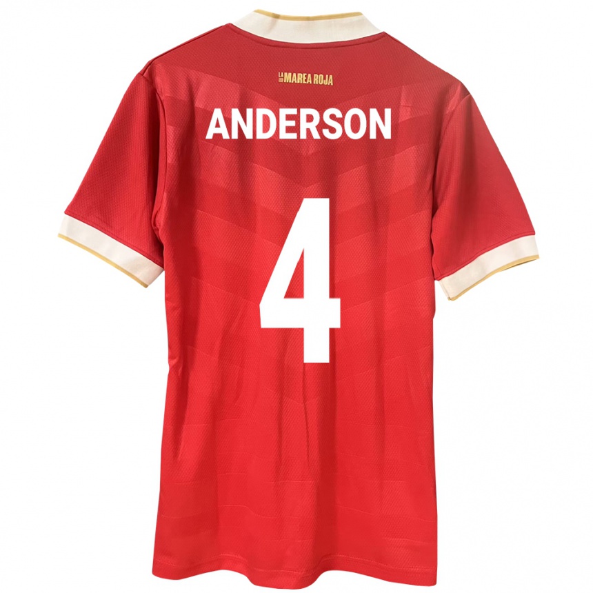 Kinder Fußball Panama Eduardo Anderson #4 Rot Heimtrikot Trikot 24-26 T-Shirt Luxemburg