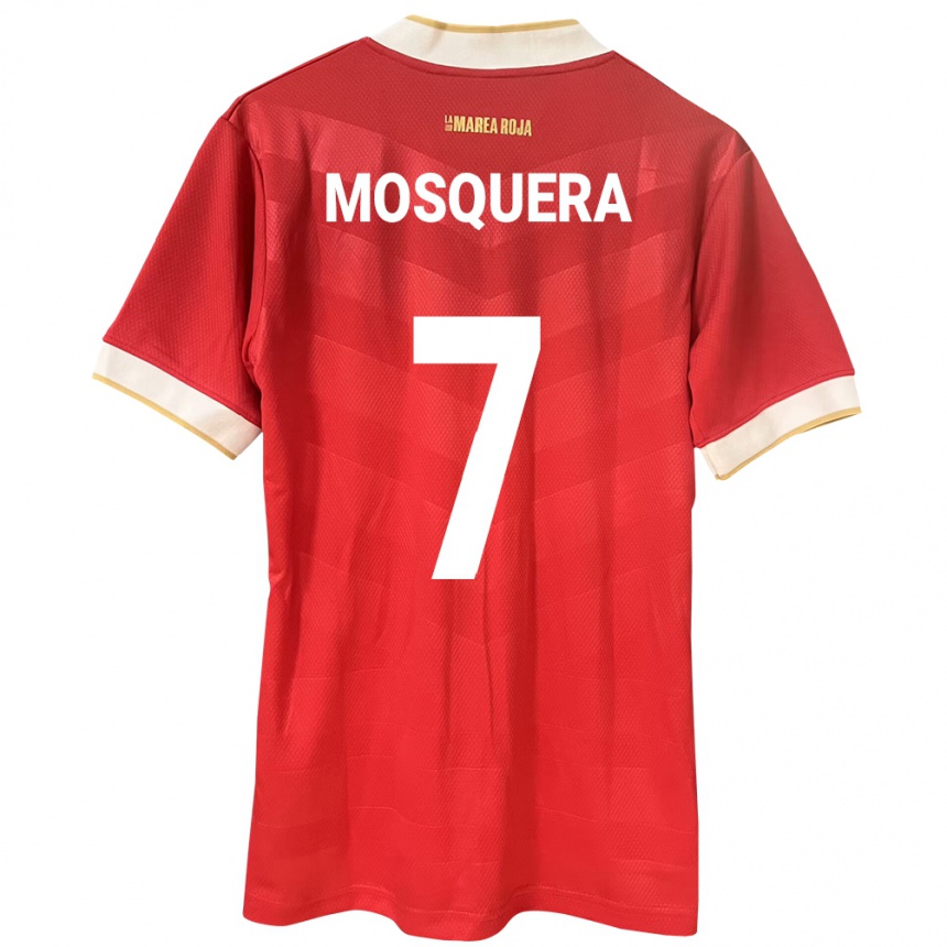 Kinder Fußball Panama Rafael Mosquera #7 Rot Heimtrikot Trikot 24-26 T-Shirt Luxemburg