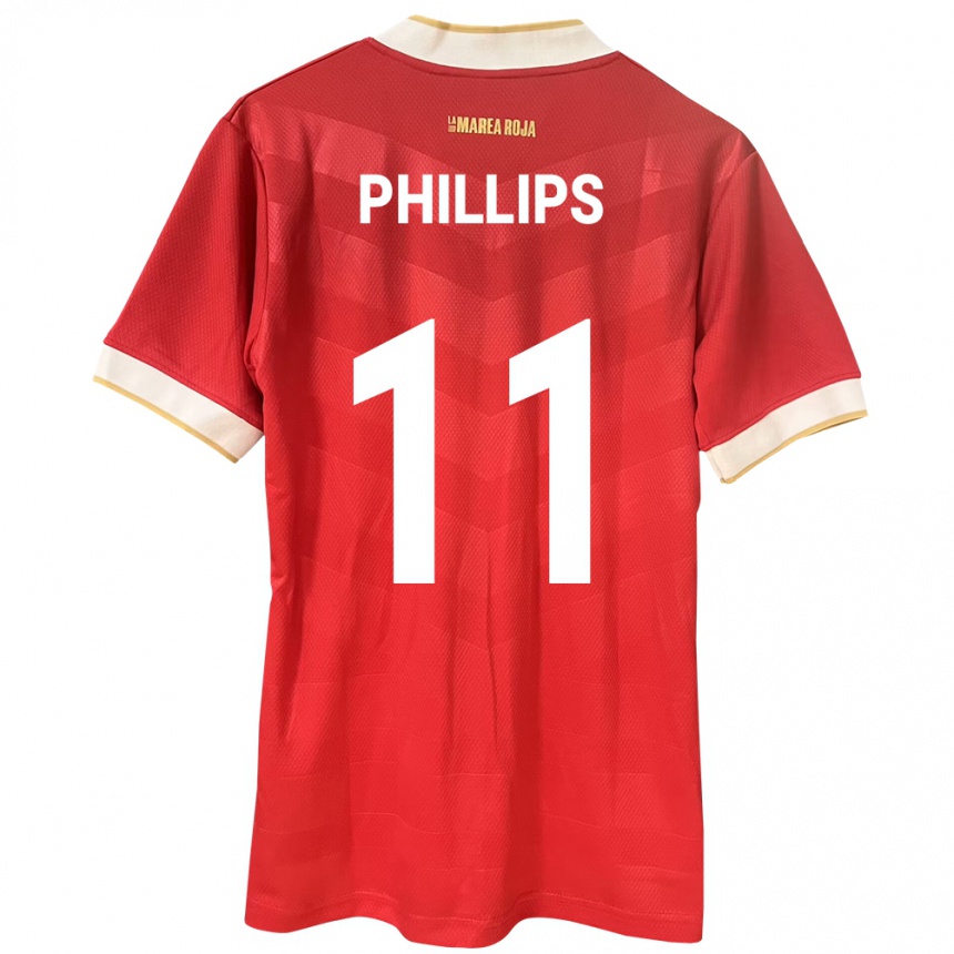 Kinder Fußball Panama Ricardo Phillips #11 Rot Heimtrikot Trikot 24-26 T-Shirt Luxemburg