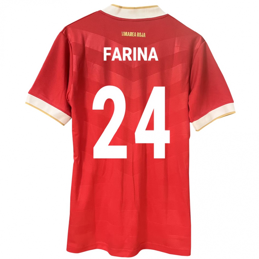 Kinder Fußball Panama Edgardo Fariña #24 Rot Heimtrikot Trikot 24-26 T-Shirt Luxemburg
