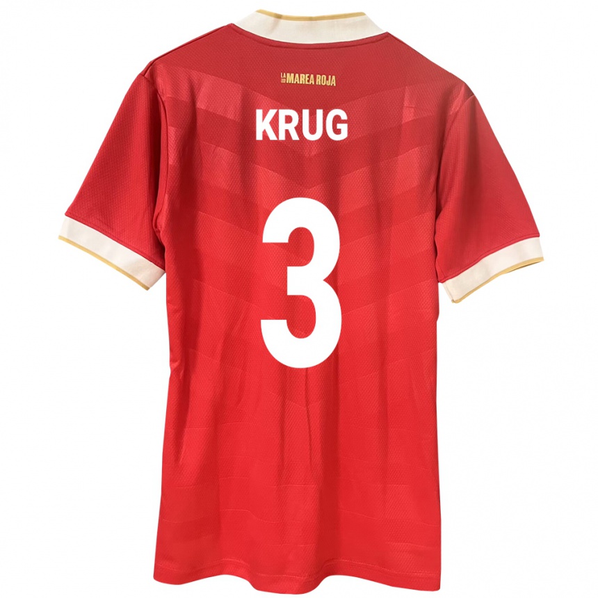 Kinder Fußball Panama Martín Krug #3 Rot Heimtrikot Trikot 24-26 T-Shirt Luxemburg