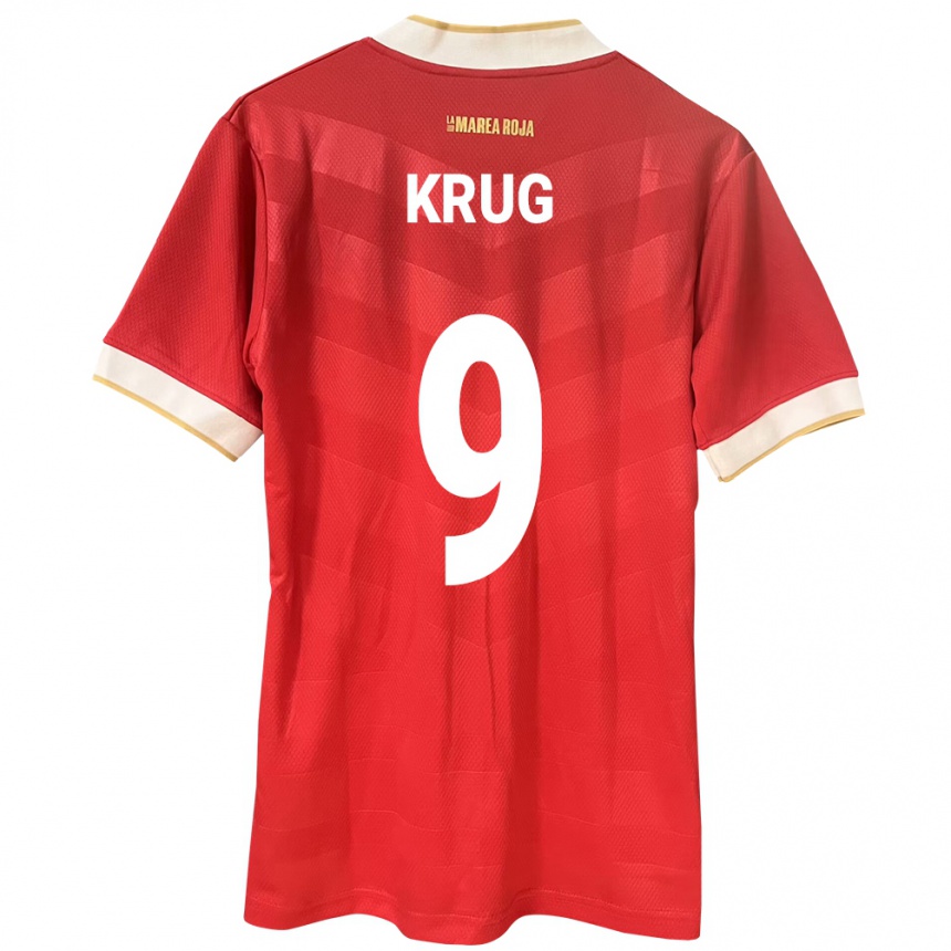 Kinder Fußball Panama Frederick Krug #9 Rot Heimtrikot Trikot 24-26 T-Shirt Luxemburg