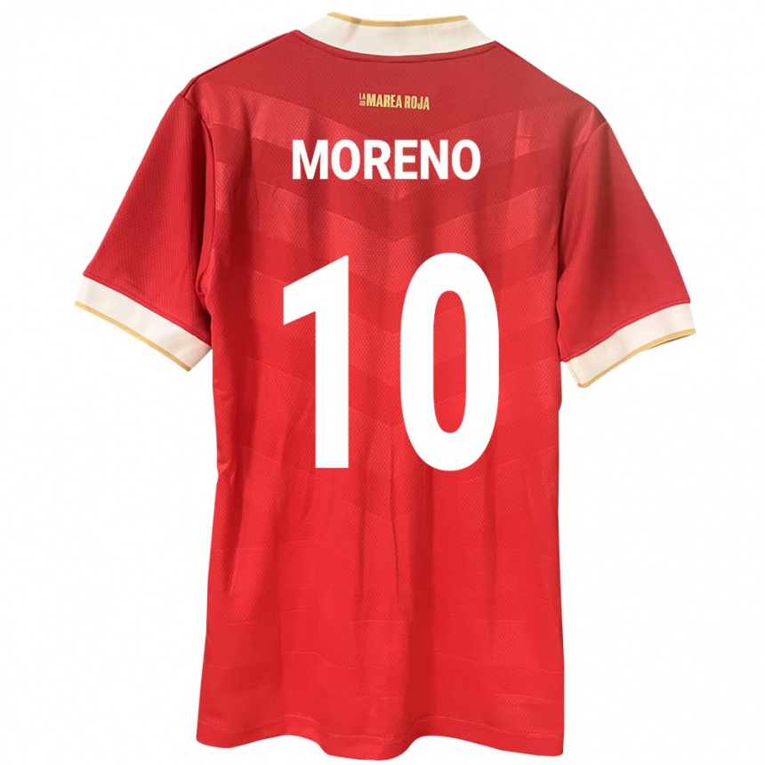 Kinder Fußball Panama Éric Moreno #10 Rot Heimtrikot Trikot 24-26 T-Shirt Luxemburg