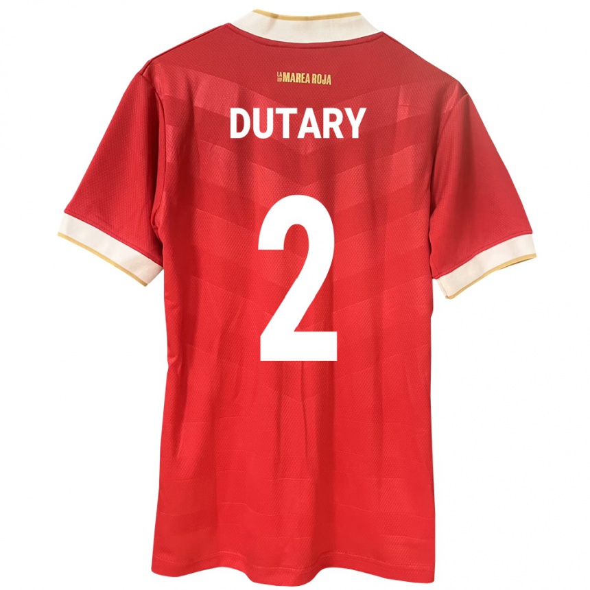 Kinder Fußball Panama Claudia Dutary #2 Rot Heimtrikot Trikot 24-26 T-Shirt Luxemburg