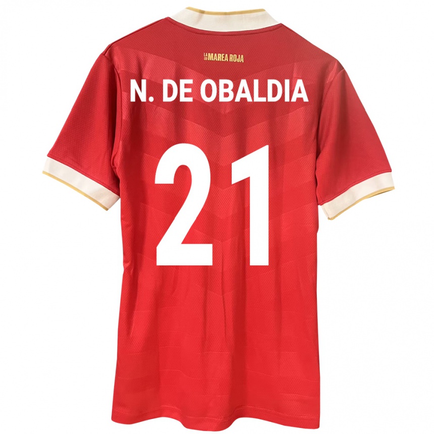 Kinder Fußball Panama Nicole De Obaldía #21 Rot Heimtrikot Trikot 24-26 T-Shirt Luxemburg