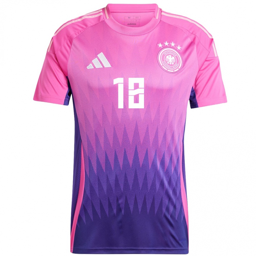 Kinder Fußball Deutschland Melanie Leupolz #18 Pink Lila Auswärtstrikot Trikot 24-26 T-Shirt Luxemburg