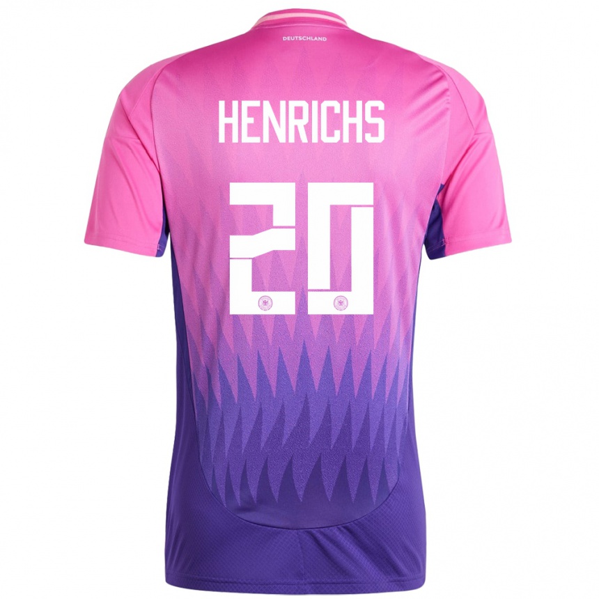 Kinder Fußball Deutschland Benjamin Henrichs #20 Pink Lila Auswärtstrikot Trikot 24-26 T-Shirt Luxemburg