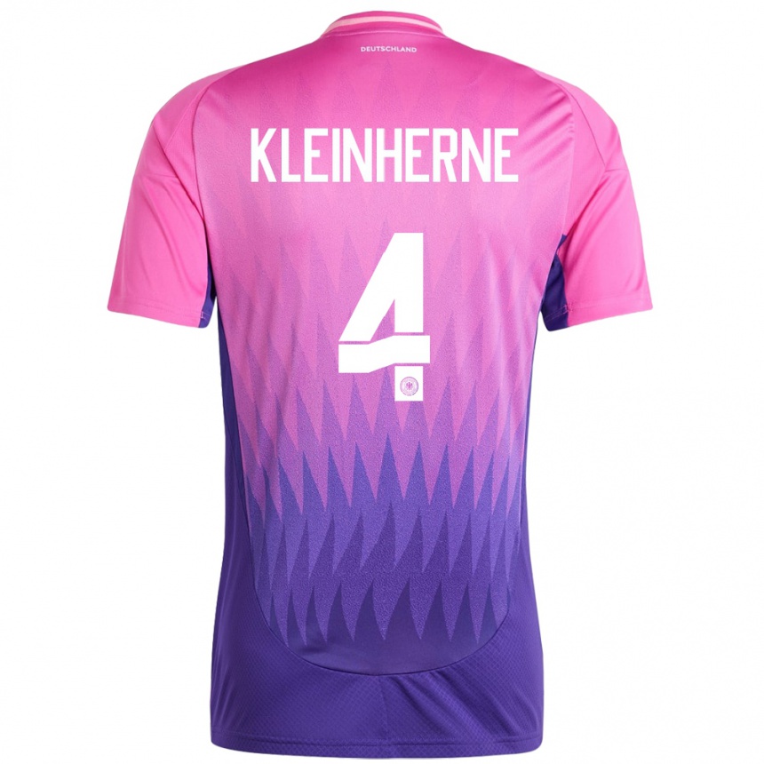 Kinder Fußball Deutschland Sophia Kleinherne #4 Pink Lila Auswärtstrikot Trikot 24-26 T-Shirt Luxemburg