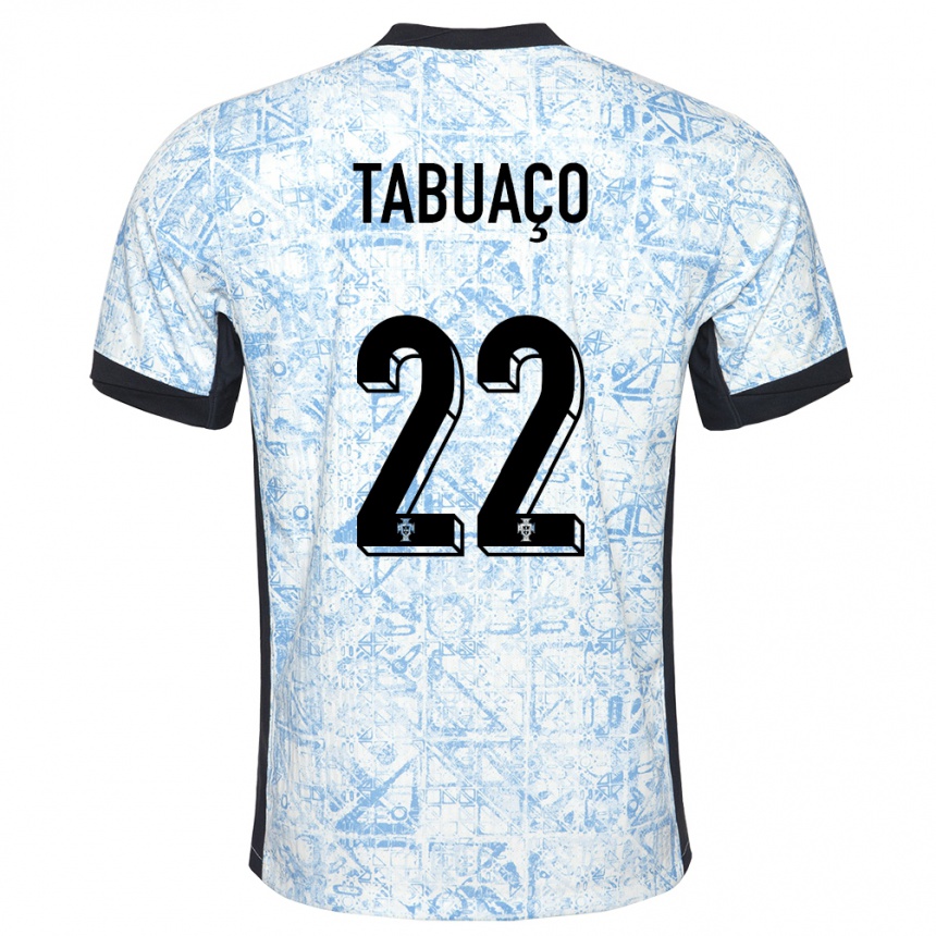 Kinder Fußball Portugal Goncalo Tabuaco #22 Cremeblau Auswärtstrikot Trikot 24-26 T-Shirt Luxemburg