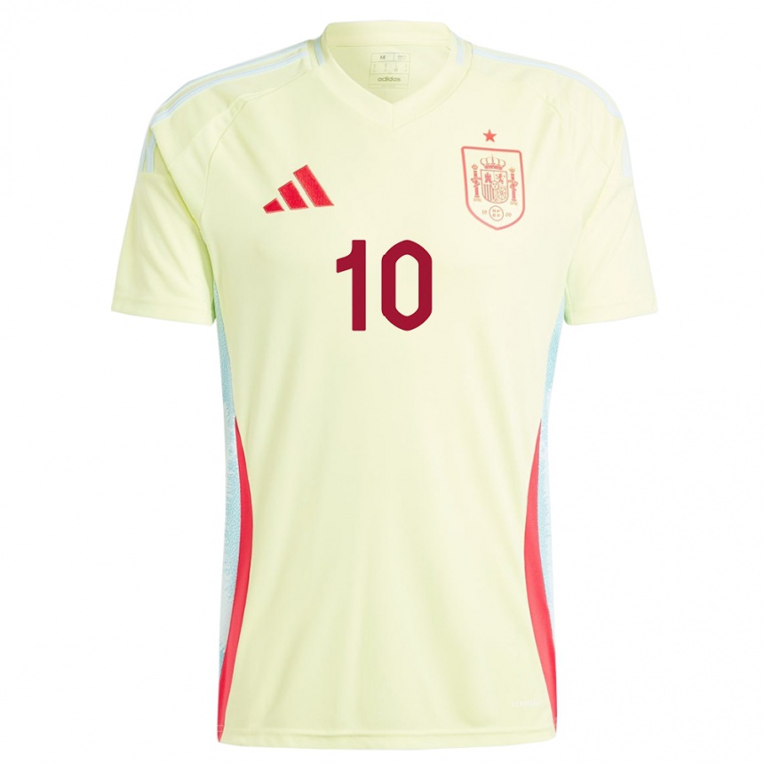 Kinder Fußball Spanien Jennifer Hermoso #10 Gelb Auswärtstrikot Trikot 24-26 T-Shirt Luxemburg