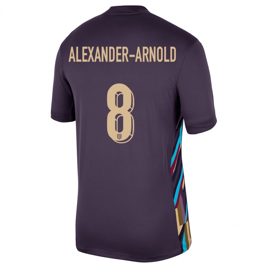 Kinder Fußball England Trent Alexander-Arnold #8 Dunkle Rosine Auswärtstrikot Trikot 24-26 T-Shirt Luxemburg