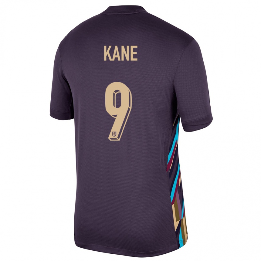 Kinder Fußball England Harry Kane #9 Dunkle Rosine Auswärtstrikot Trikot 24-26 T-Shirt Luxemburg