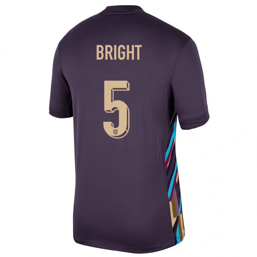 Kinder Fußball England Millie Bright #5 Dunkle Rosine Auswärtstrikot Trikot 24-26 T-Shirt Luxemburg