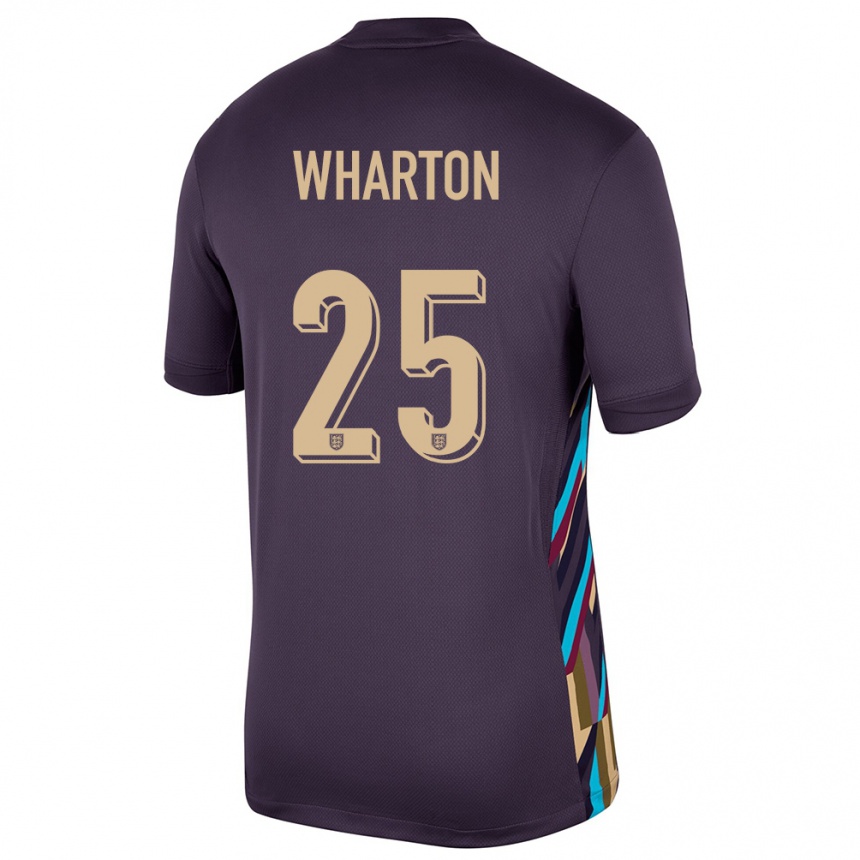 Kinder Fußball England Adam Wharton #25 Dunkle Rosine Auswärtstrikot Trikot 24-26 T-Shirt Luxemburg