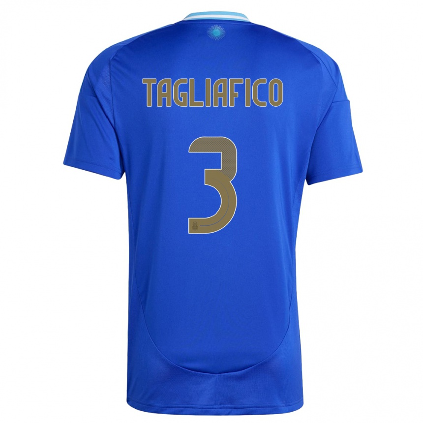 Kinder Fußball Argentinien Nicolas Tagliafico #3 Blau Auswärtstrikot Trikot 24-26 T-Shirt Luxemburg