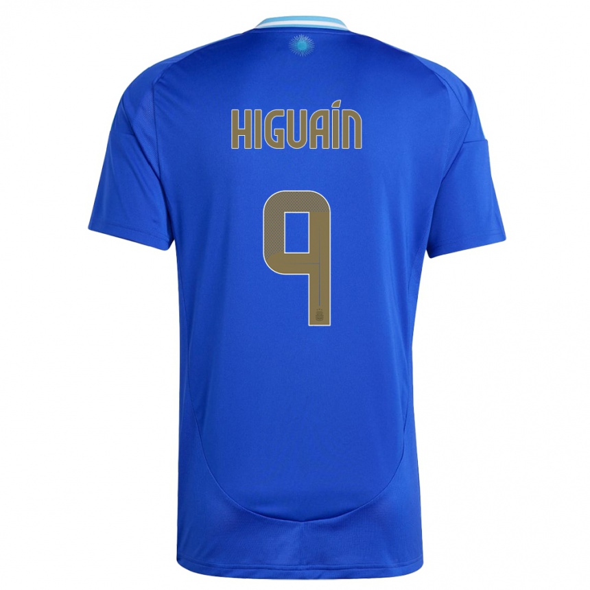 Kinder Fußball Argentinien Gonzalo Higuain #9 Blau Auswärtstrikot Trikot 24-26 T-Shirt Luxemburg