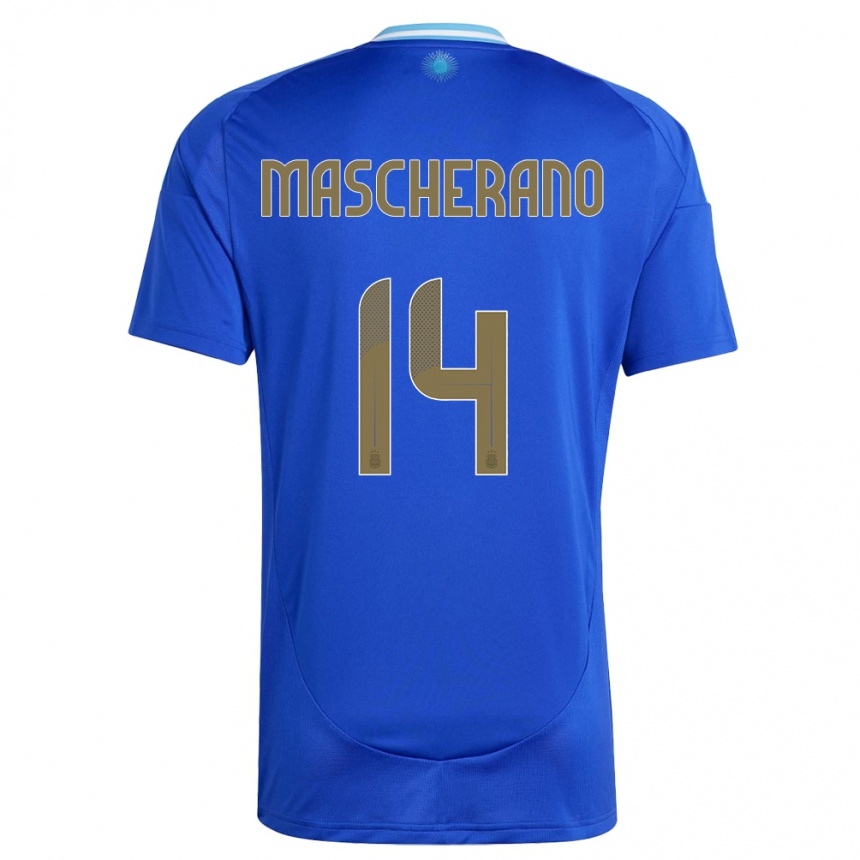 Kinder Fußball Argentinien Javier Mascherano #14 Blau Auswärtstrikot Trikot 24-26 T-Shirt Luxemburg