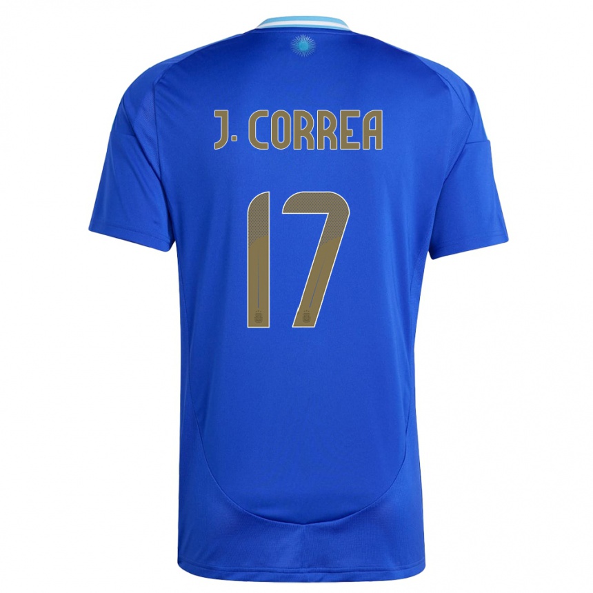 Kinder Fußball Argentinien Joaquin Correa #17 Blau Auswärtstrikot Trikot 24-26 T-Shirt Luxemburg