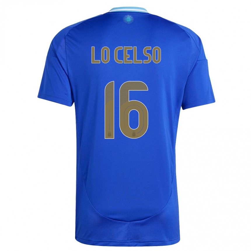 Kinder Fußball Argentinien Giovani Lo Celso #16 Blau Auswärtstrikot Trikot 24-26 T-Shirt Luxemburg