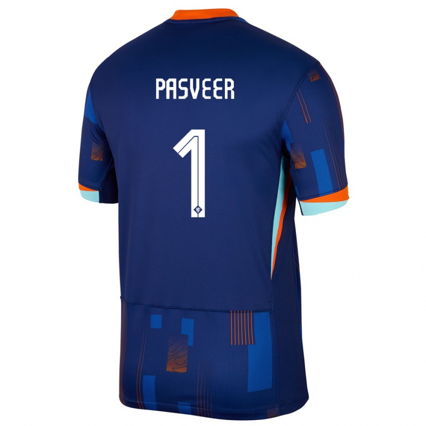 Kinder Fußball Niederlande Remko Pasveer #1 Blau Auswärtstrikot Trikot 24-26 T-Shirt Luxemburg