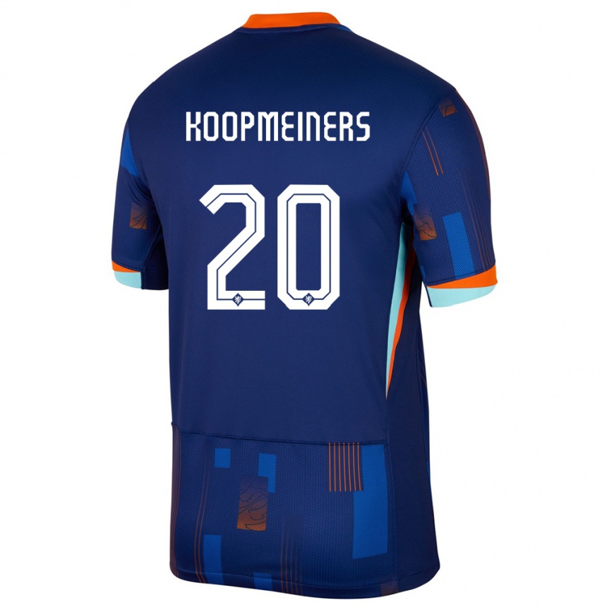 Kinder Fußball Niederlande Teun Koopmeiners #20 Blau Auswärtstrikot Trikot 24-26 T-Shirt Luxemburg