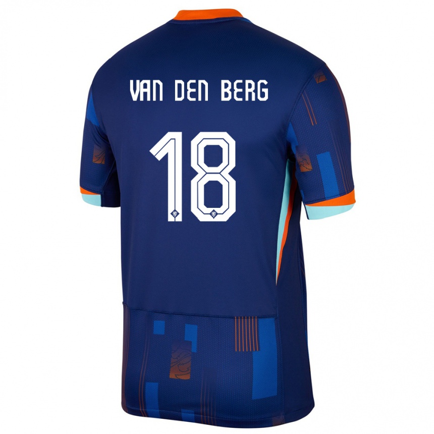 Kinder Fußball Niederlande Rav Van Den Berg #18 Blau Auswärtstrikot Trikot 24-26 T-Shirt Luxemburg