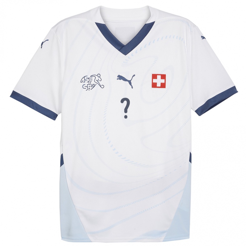 Kinder Fußball Schweiz Ihren Namen #0 Weiß Auswärtstrikot Trikot 24-26 T-Shirt Luxemburg