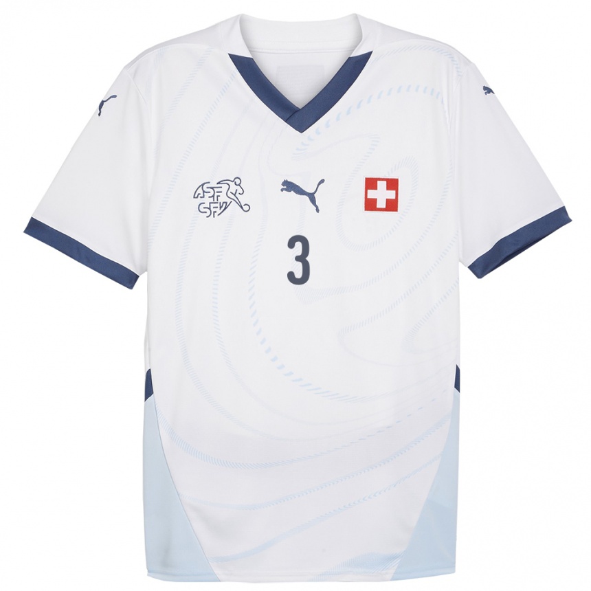 Kinder Fußball Schweiz Silvan Widmer #3 Weiß Auswärtstrikot Trikot 24-26 T-Shirt Luxemburg