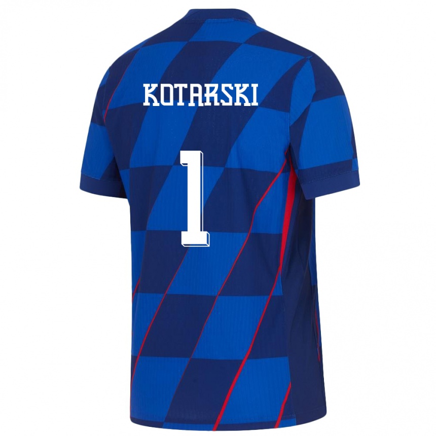 Kinder Fußball Kroatien Dominik Kotarski #1 Blau Auswärtstrikot Trikot 24-26 T-Shirt Luxemburg