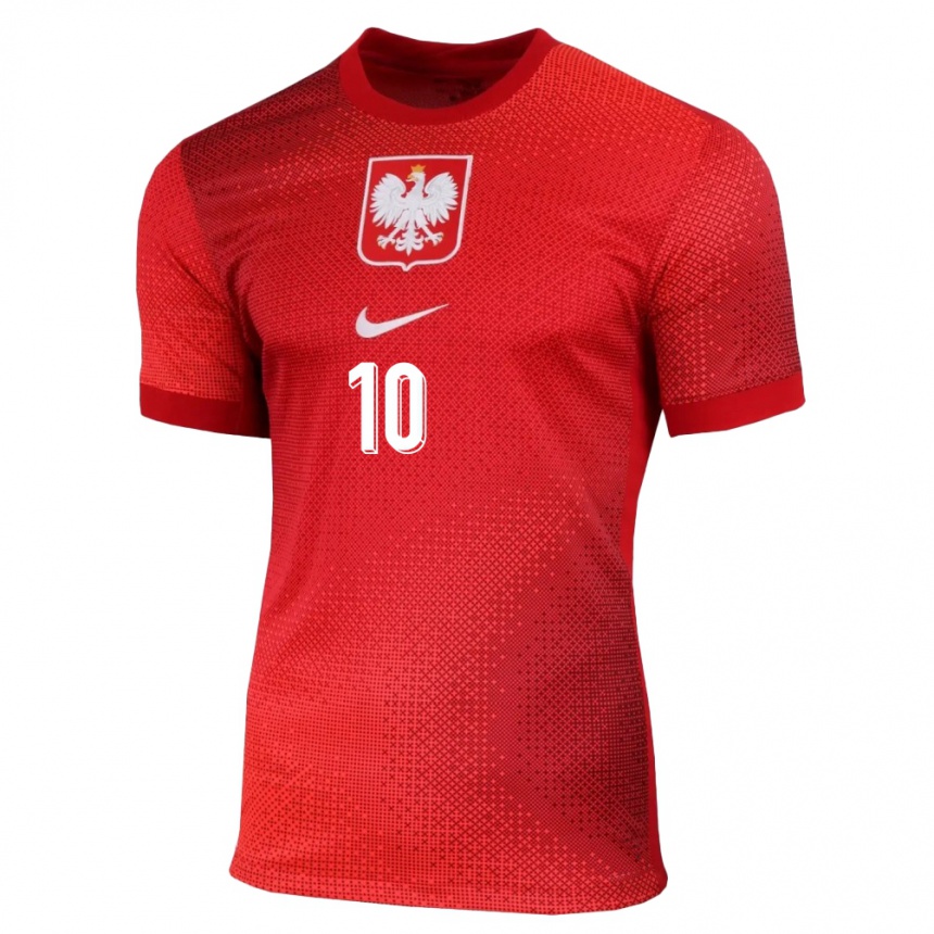 Kinder Fußball Polen Grzegorz Krychowiak #10 Rot Auswärtstrikot Trikot 24-26 T-Shirt Luxemburg