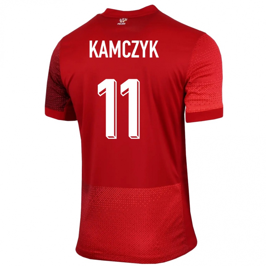 Kinder Fußball Polen Ewelina Kamczyk #11 Rot Auswärtstrikot Trikot 24-26 T-Shirt Luxemburg