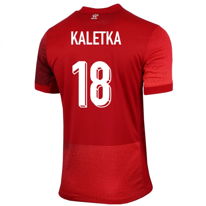 Kinder Fußball Polen Nikol Kaletka #18 Rot Auswärtstrikot Trikot 24-26 T-Shirt Luxemburg