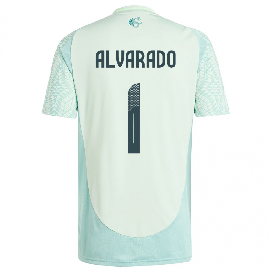 Kinder Fußball Mexiko Emily Alvarado #1 Leinengrün Auswärtstrikot Trikot 24-26 T-Shirt Luxemburg